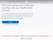 Tablet Screenshot of paypalcredit.com